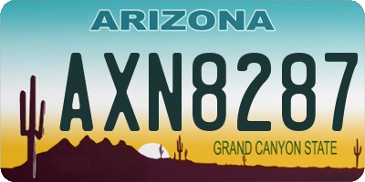AZ license plate AXN8287