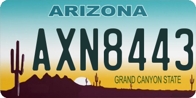 AZ license plate AXN8443