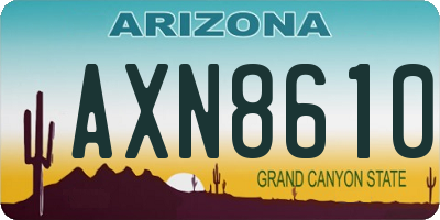 AZ license plate AXN8610