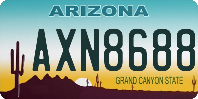 AZ license plate AXN8688