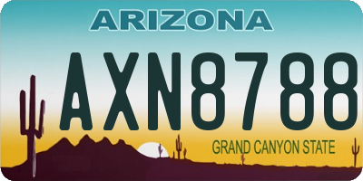 AZ license plate AXN8788