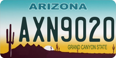 AZ license plate AXN9020