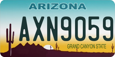 AZ license plate AXN9059