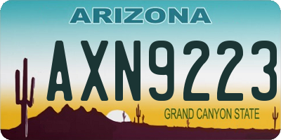AZ license plate AXN9223