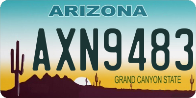 AZ license plate AXN9483