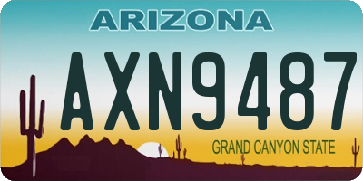 AZ license plate AXN9487