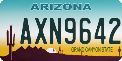 AZ license plate AXN9642