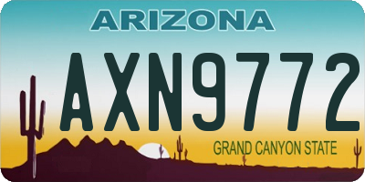 AZ license plate AXN9772