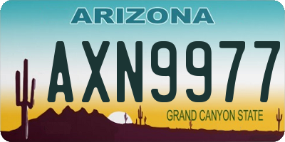 AZ license plate AXN9977