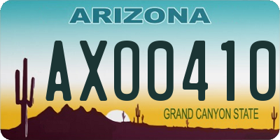 AZ license plate AXO0410