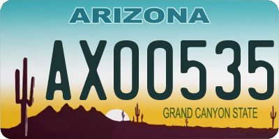 AZ license plate AXO0535