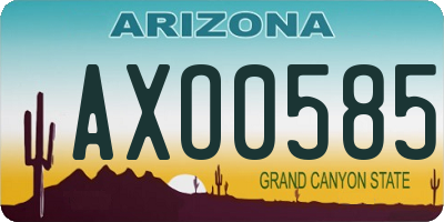 AZ license plate AXO0585