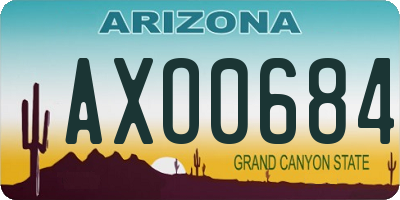 AZ license plate AXO0684