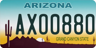 AZ license plate AXO0880