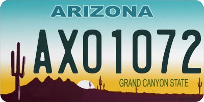 AZ license plate AXO1072