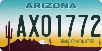 AZ license plate AXO1772