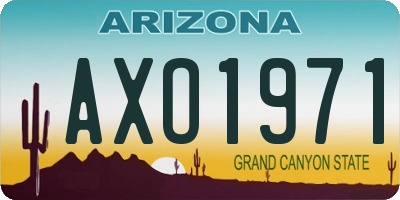 AZ license plate AXO1971