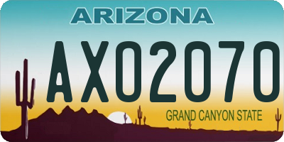 AZ license plate AXO2070