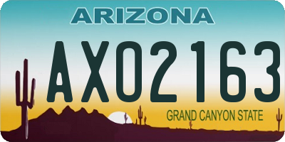 AZ license plate AXO2163