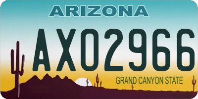 AZ license plate AXO2966