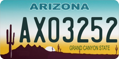 AZ license plate AXO3252