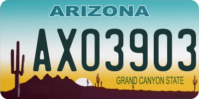 AZ license plate AXO3903