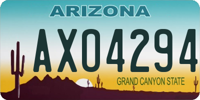 AZ license plate AXO4294
