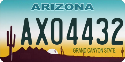 AZ license plate AXO4432