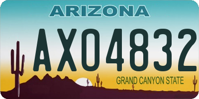AZ license plate AXO4832