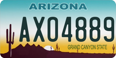 AZ license plate AXO4889
