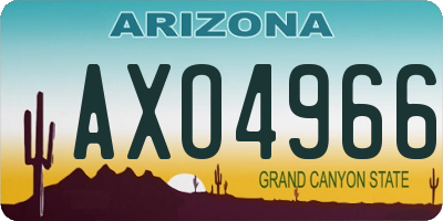 AZ license plate AXO4966