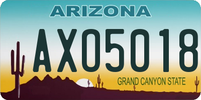 AZ license plate AXO5018