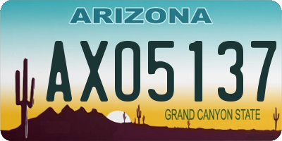 AZ license plate AXO5137