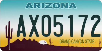 AZ license plate AXO5172