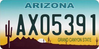 AZ license plate AXO5391