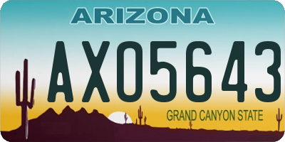 AZ license plate AXO5643