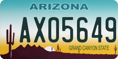 AZ license plate AXO5649