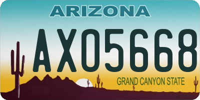 AZ license plate AXO5668