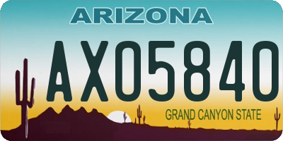 AZ license plate AXO5840