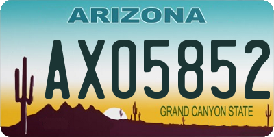 AZ license plate AXO5852