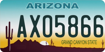 AZ license plate AXO5866