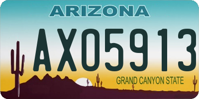 AZ license plate AXO5913