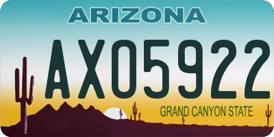AZ license plate AXO5922