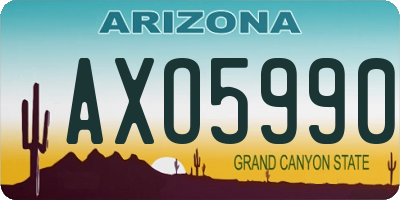 AZ license plate AXO5990
