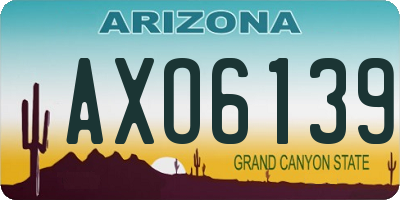 AZ license plate AXO6139