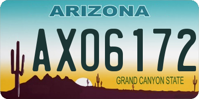 AZ license plate AXO6172