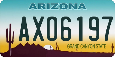 AZ license plate AXO6197