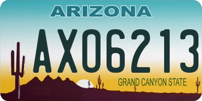 AZ license plate AXO6213