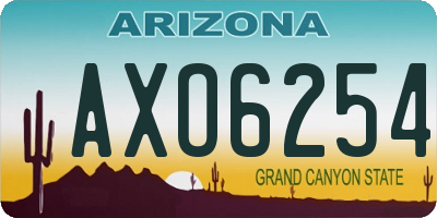 AZ license plate AXO6254