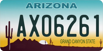 AZ license plate AXO6261